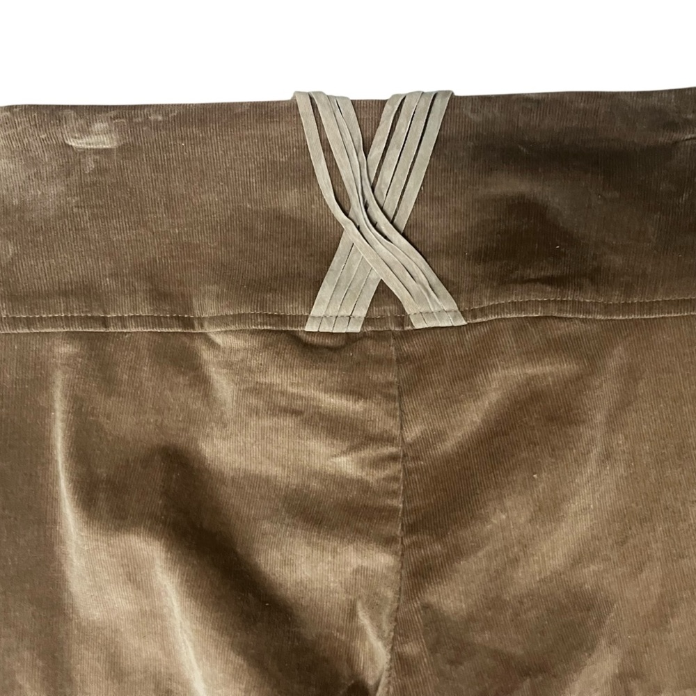 Cache Brown Velvet Flared Pants with Fringe Belt - Picture 8 of 14